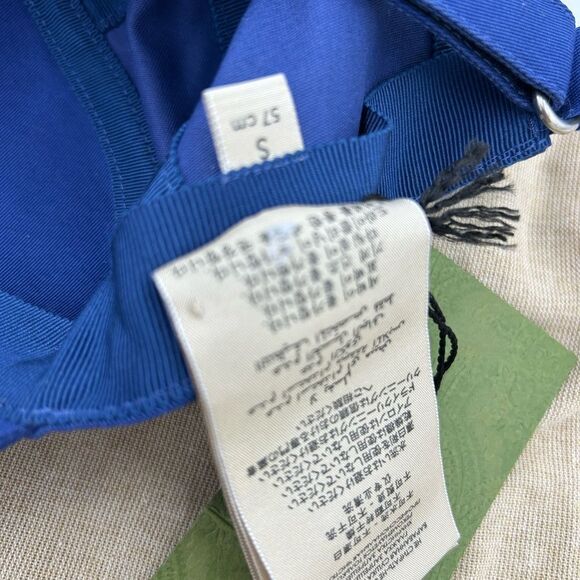 Women's Gucci GG blue/yellow baseball hat size small adjustable made in Italy - Picture 7 of 9